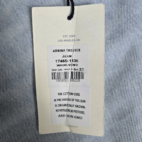 Citizens of Humanity Womens Annina Trouser Jeans Size 33 Blue Wide Leg Light NWT - Picture 3 of 9